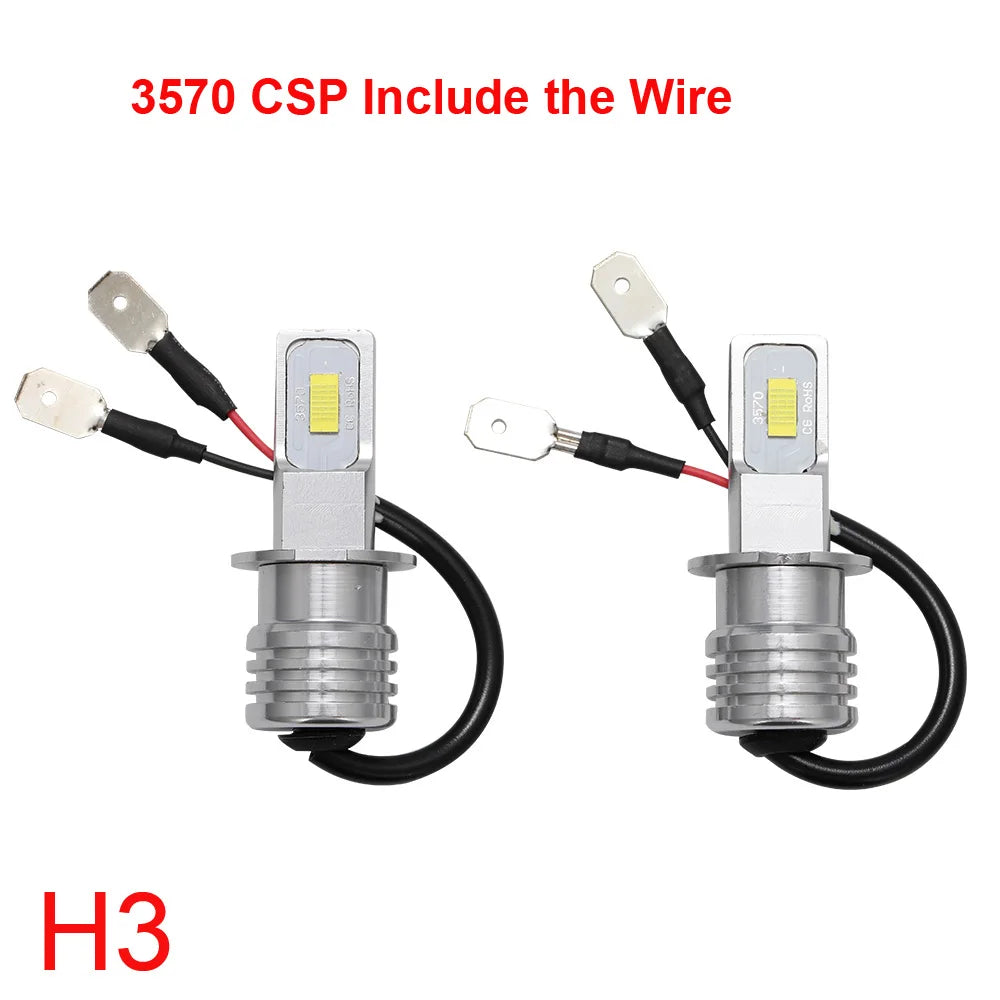 2Pcs H7 H4 Led Super Bright CSP Car Fog Light Bulbs