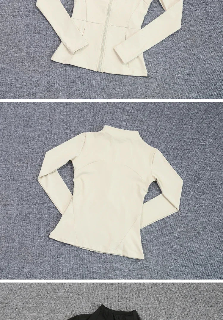 Sports Coat Women's Shirt Yoga Slim Long Sleeve