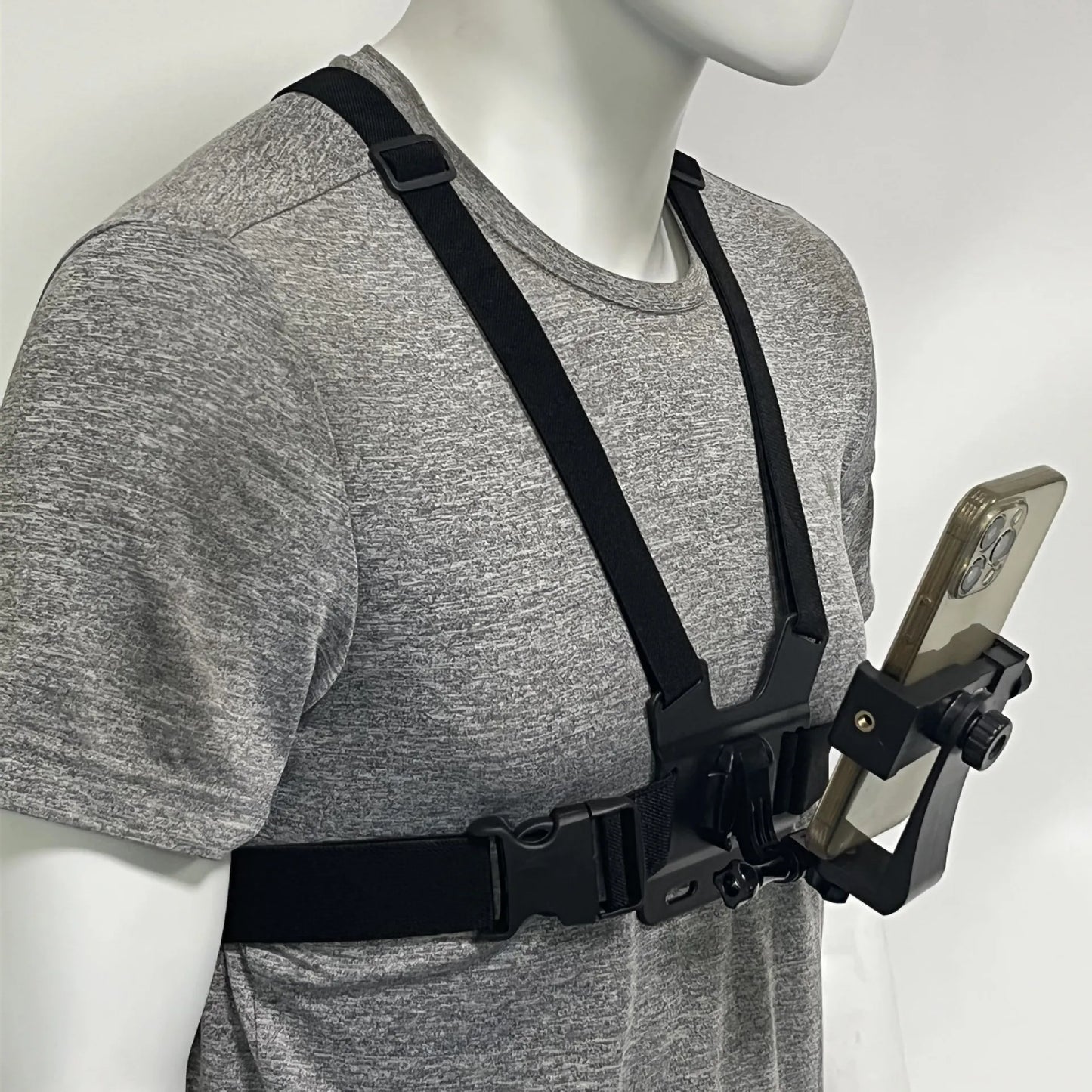 1 PC Adjustable Phone Clip Holder With Chest Strap Fixation