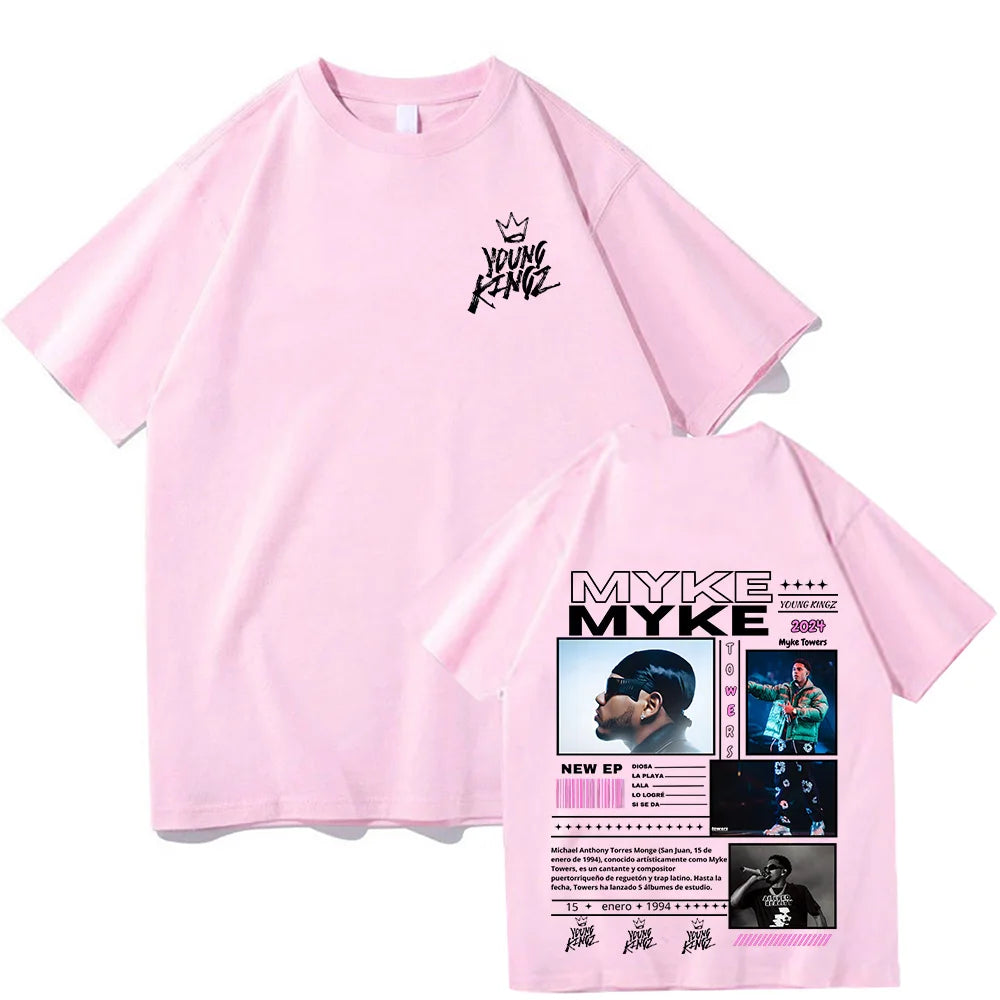 Rapper Myke Towers Graphic Print T-shirts Men Women