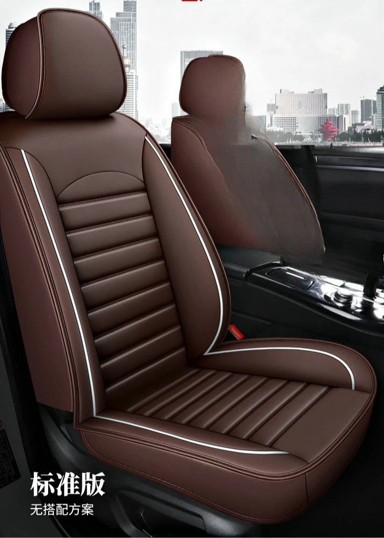 All Season Genuine Leather Full Coverage 5-Seater Car Seat Covers Summer Ready Universal Fit for Cars SUVs Trucks Premium Auto