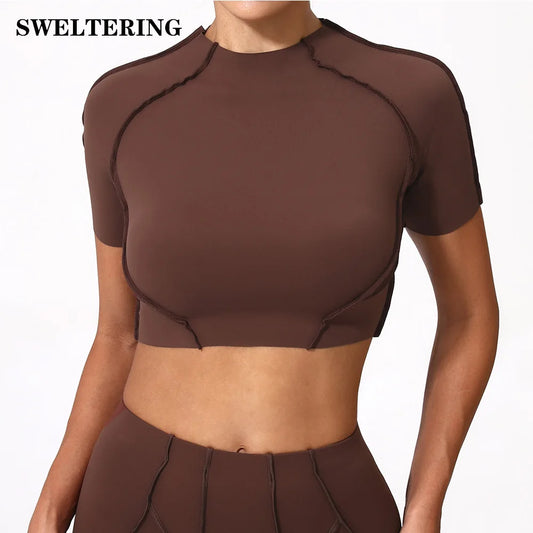 Sports T-shirt Women Fitness Top Short Sleeves Yoga Dance