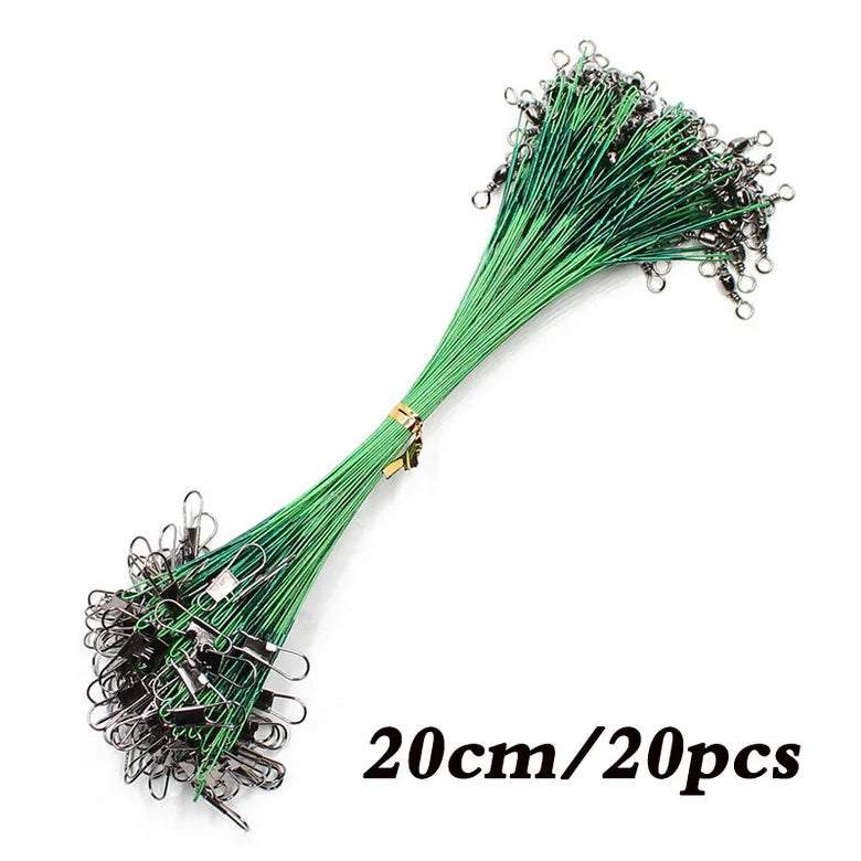 Anti Bite Steel Fishing Line Steel Wire Leader With Swivel Fishing