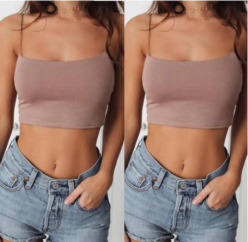 Dames Zomer Camisole Crop Tops Mouwloos