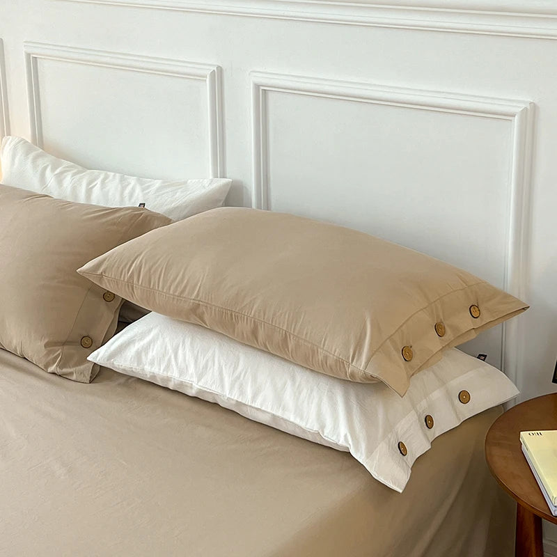 100% Washed Cotton Duvet Cover 2/3Piece Luxury Soft Bedding Set