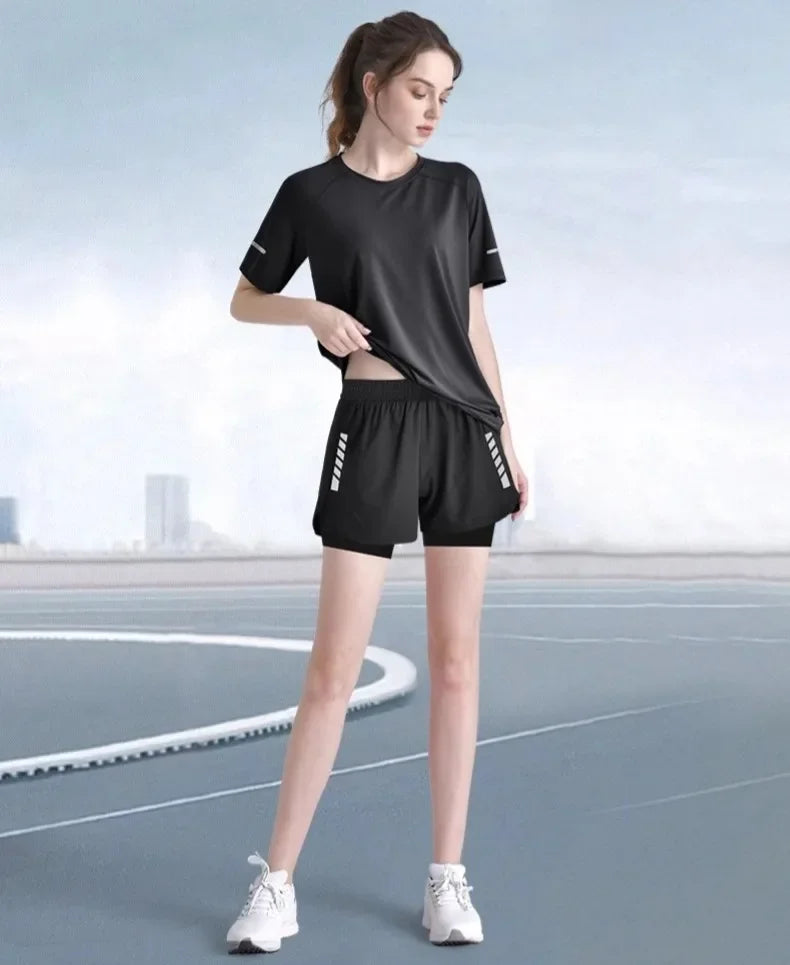Sports T-shirt female summer breathable short