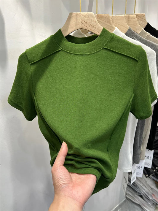Women's T-shirts Short-sleeved Blouse Shirt Tops Office