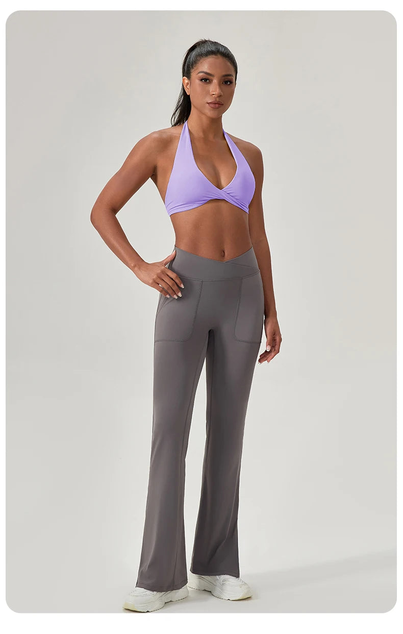 Sports Yoga Bra for Women Halter Neck with Stylish Back