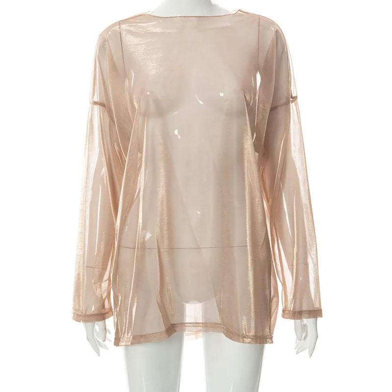 See Through T Shirts For Women Y2k Clothes Sexy Crop