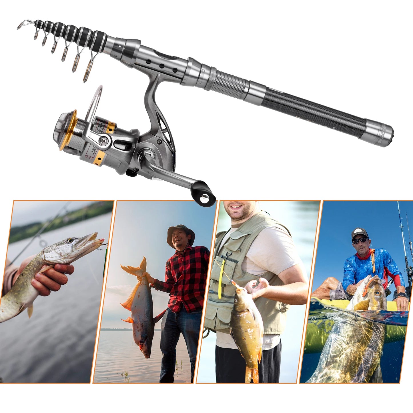 Telescoping fishing rods Fishing Pole Combo Set Rod and Reel