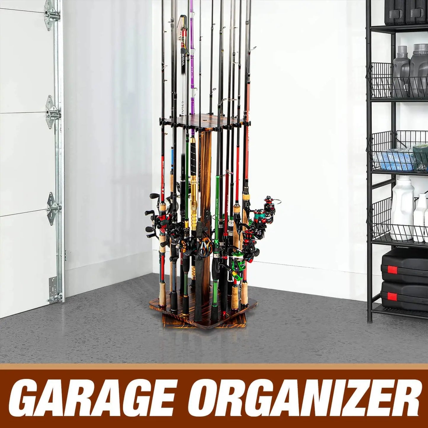 Fishing Rod Holders for Garage 360 Degree Rotating
