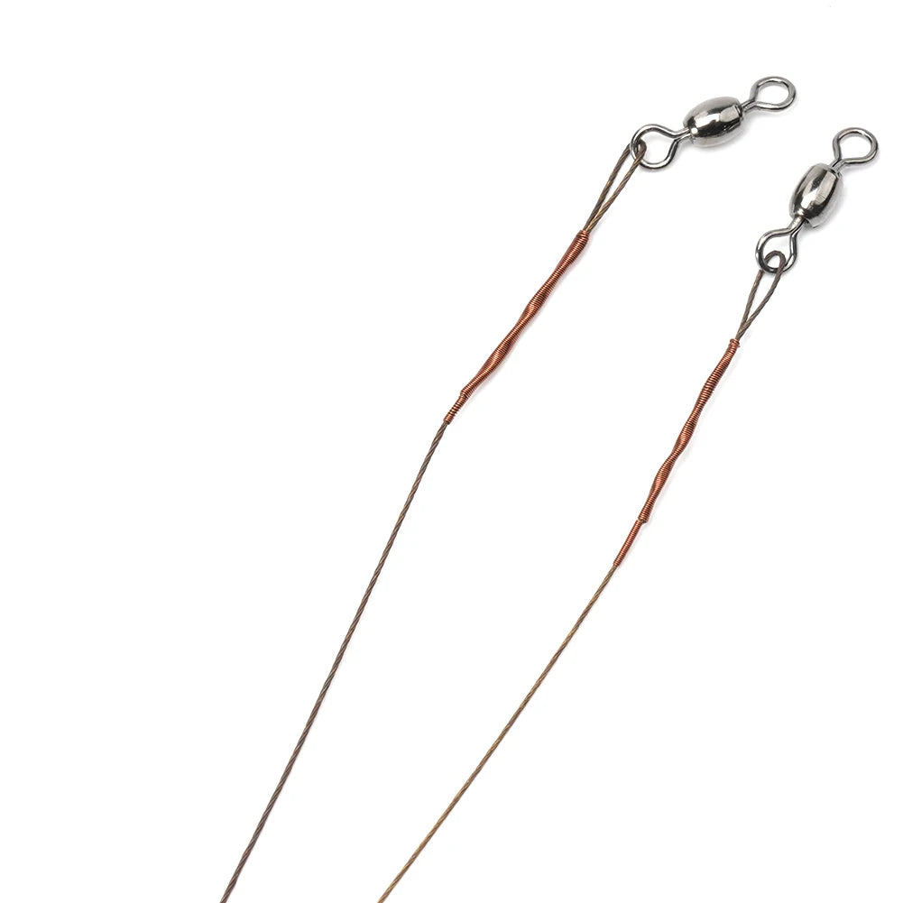 2pcs Fishing Line Stainless Steel Wire Leader With Snap