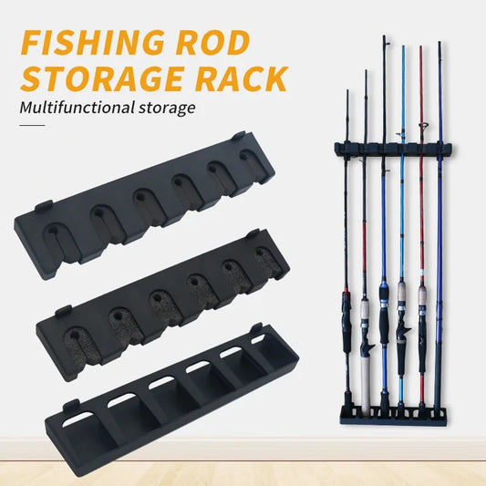 1Pcs Fishing Rod Storage Rack 6 Holes Wall-mounted