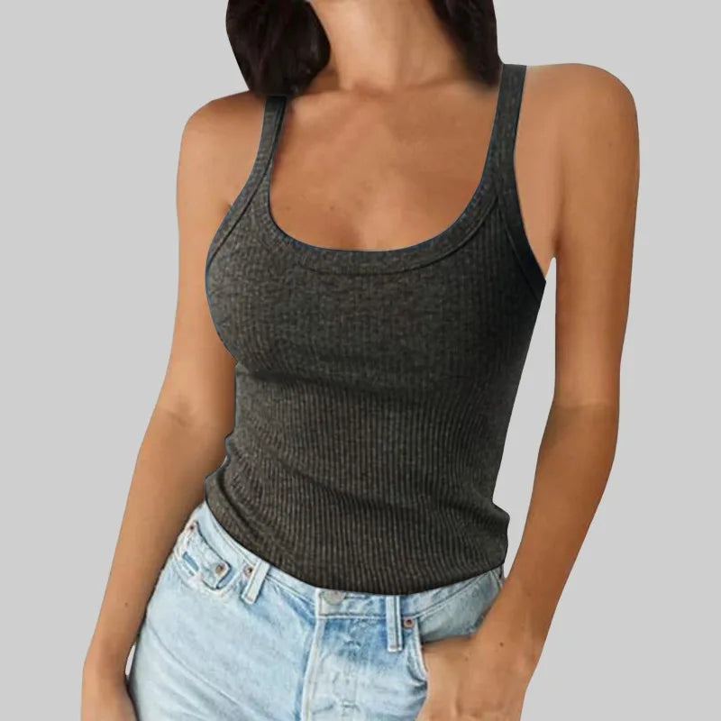 Sexy, veelzijdige ronde hals, effen top, T-shirt voor dames,