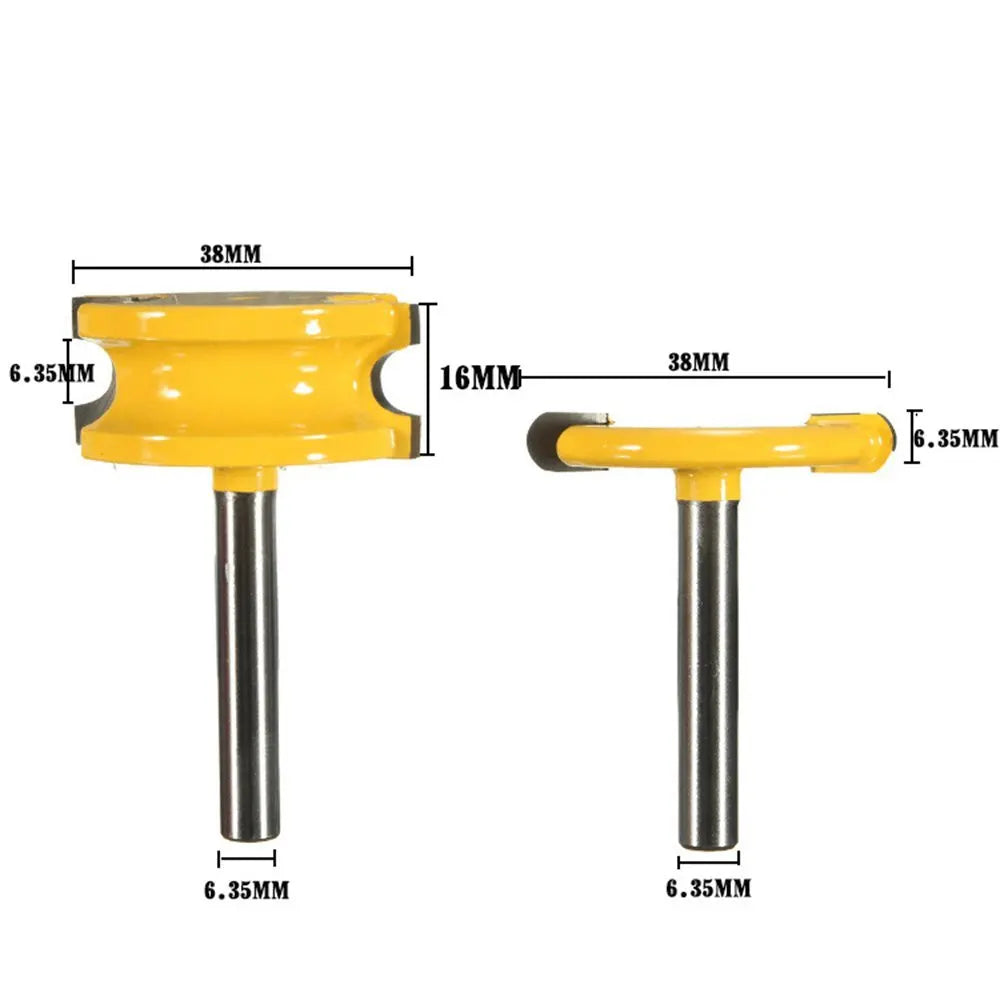 2Pcs Wood Router Bits 1/4" 1/2" Shank For Arc Floor