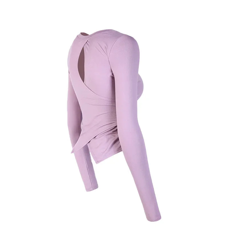 Women Yoga Clothing Tops Sports Long Sleeve T-Shirt