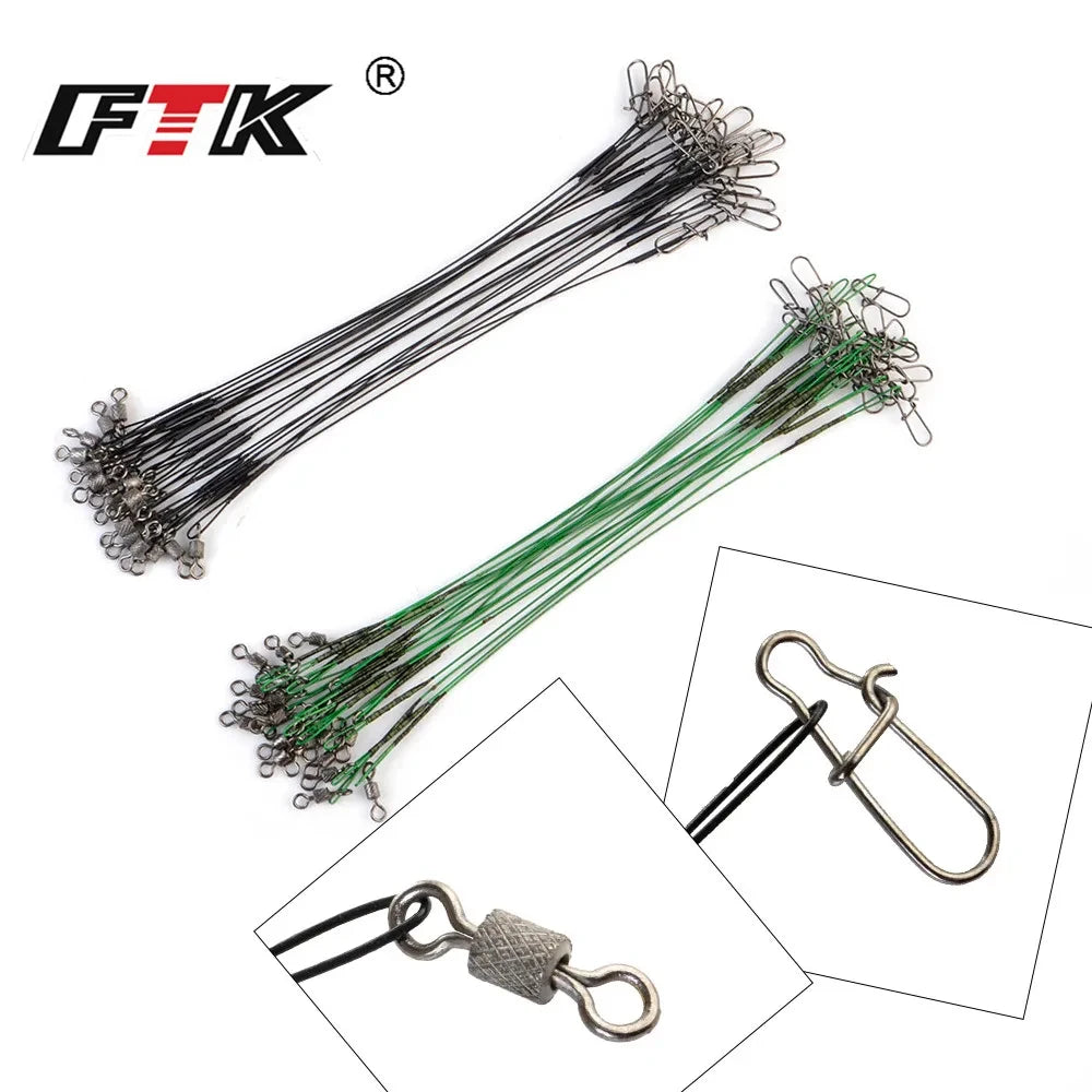 20pcs 16/20/25cm Stainless Steel Wire Leader Fishing