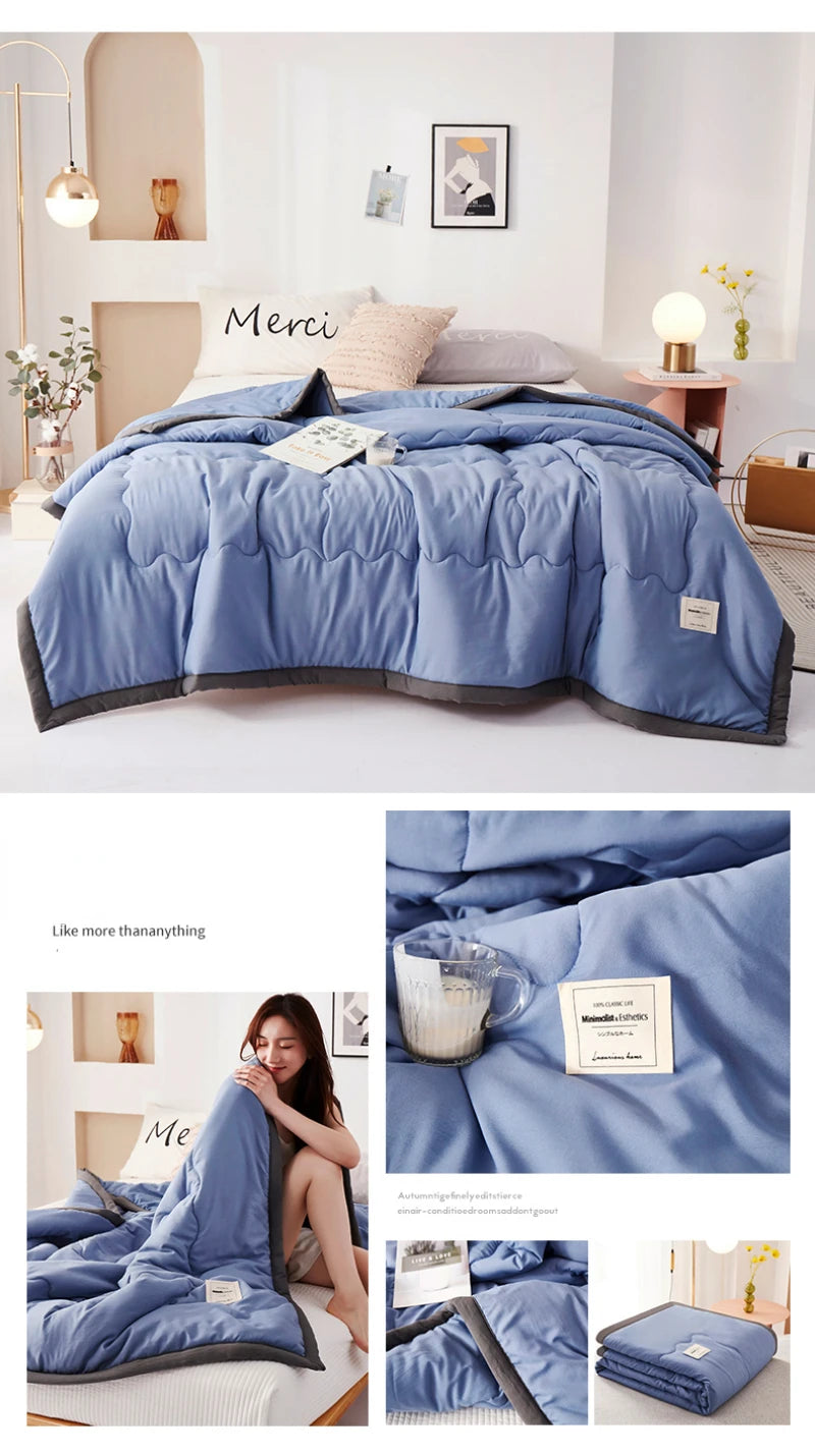 Washed Cotton Duvet Comforter, Soft Air Conditioning Quilt,