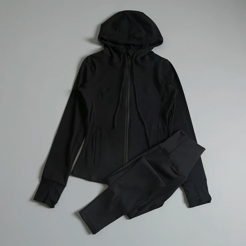 Sporttop voor dames met capuchon, vest met rits,