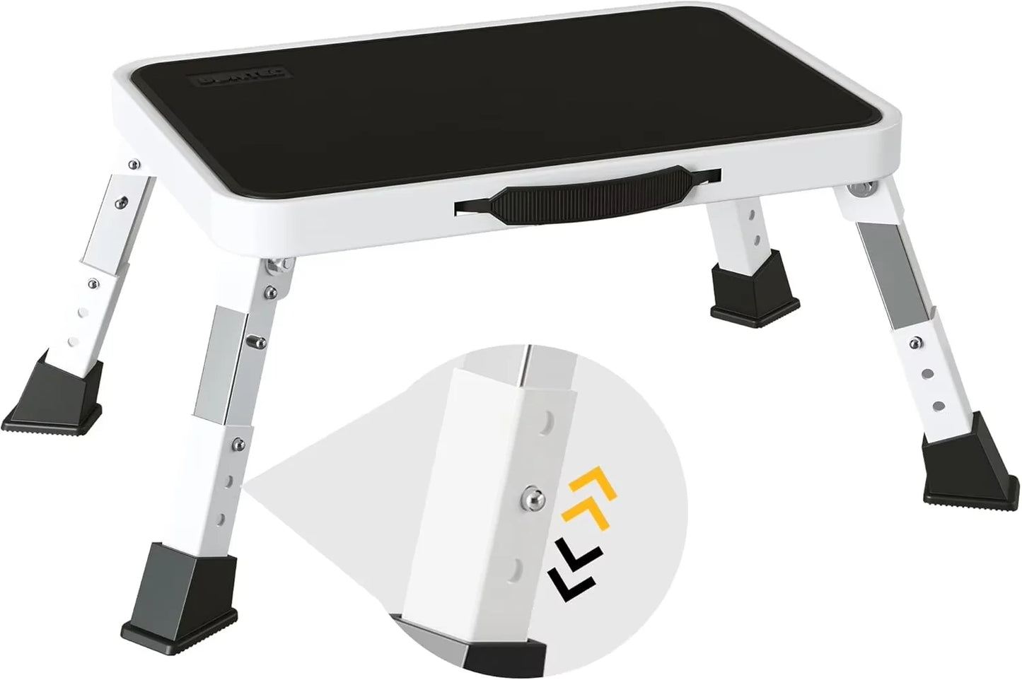 3-speed adjustable folding step stool for adults and seniors, safer metal step stool, sturdy and stable step stool