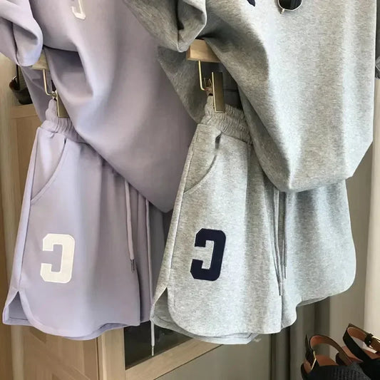 Casual Sports Suits Women Summer Short T-shirt Tops