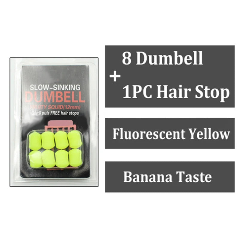 8Pcs/Pack 12mm Carp Fishing Bait Slow Sinking Dumbells Bait Fruity