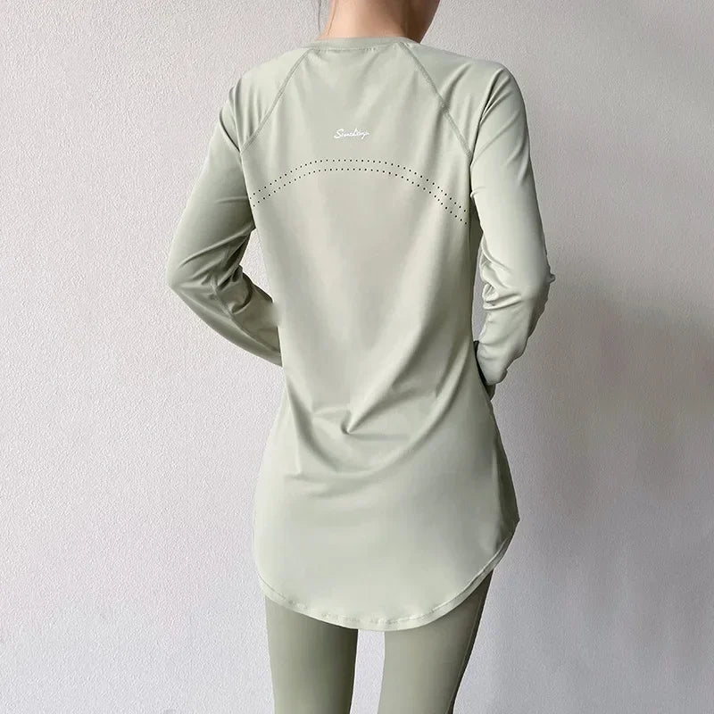 Yogakleding met lange mouwen voor dames  Sportkleding