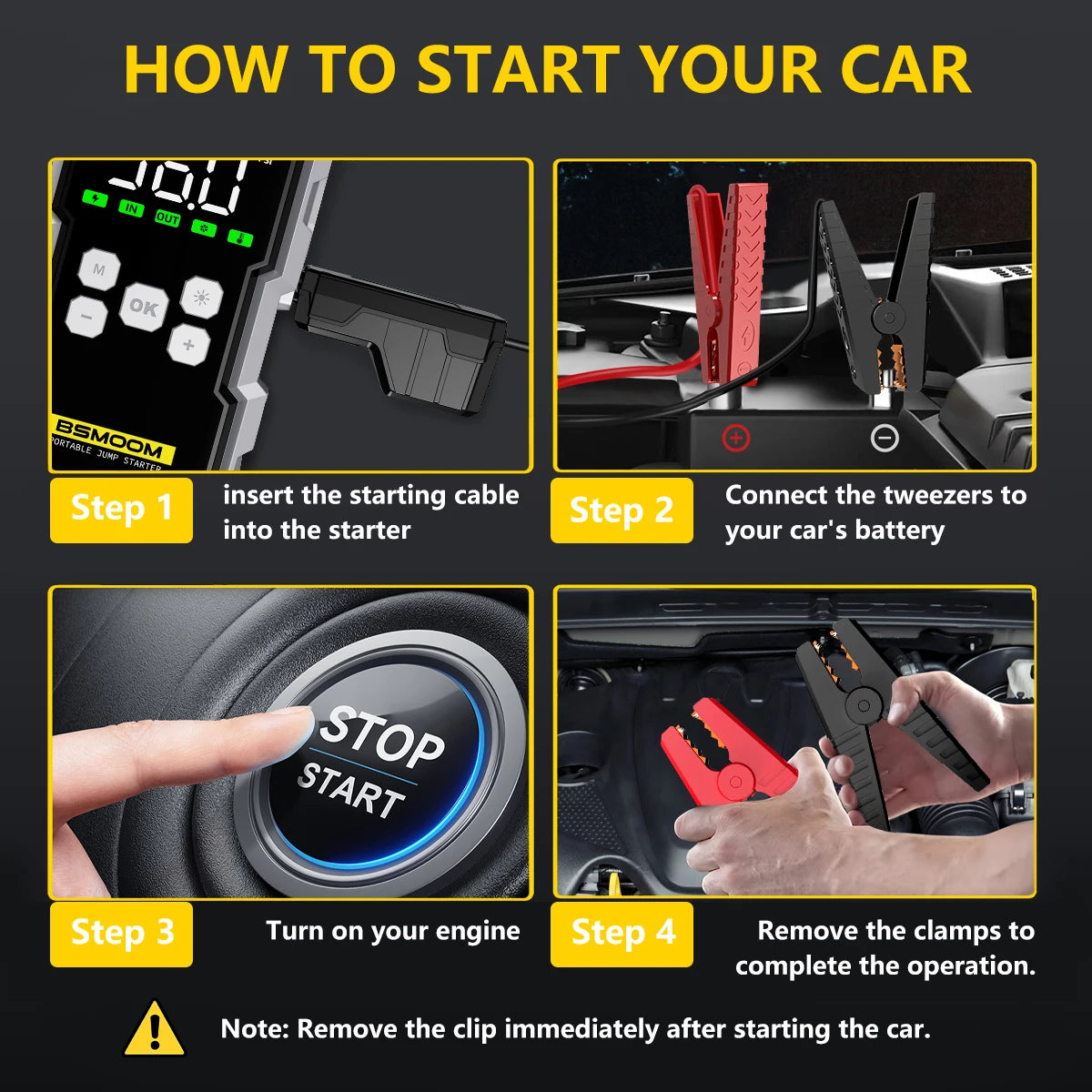 Car Jump Starter With Air Compressor LCD Screen