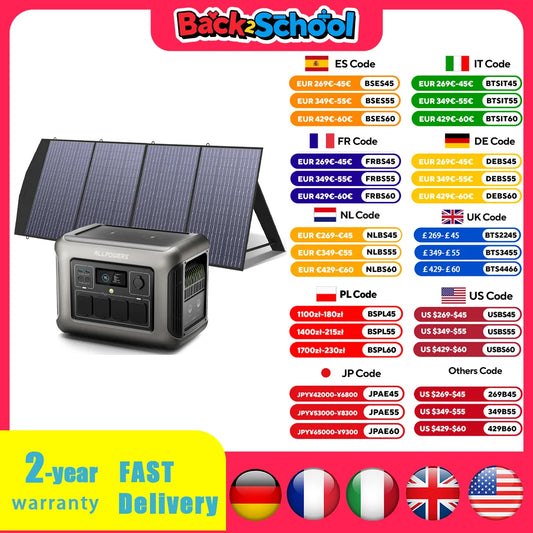 ALLPOWERS R1500 Portable Power Station with 100W/200W Solar Panel