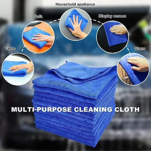 200pcs Microfiber Towels Car Wash Drying Cloth Blue Car Care