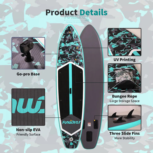 FunWater 11' Sup Board Inflatable Surfboard Stand Up Paddle Board