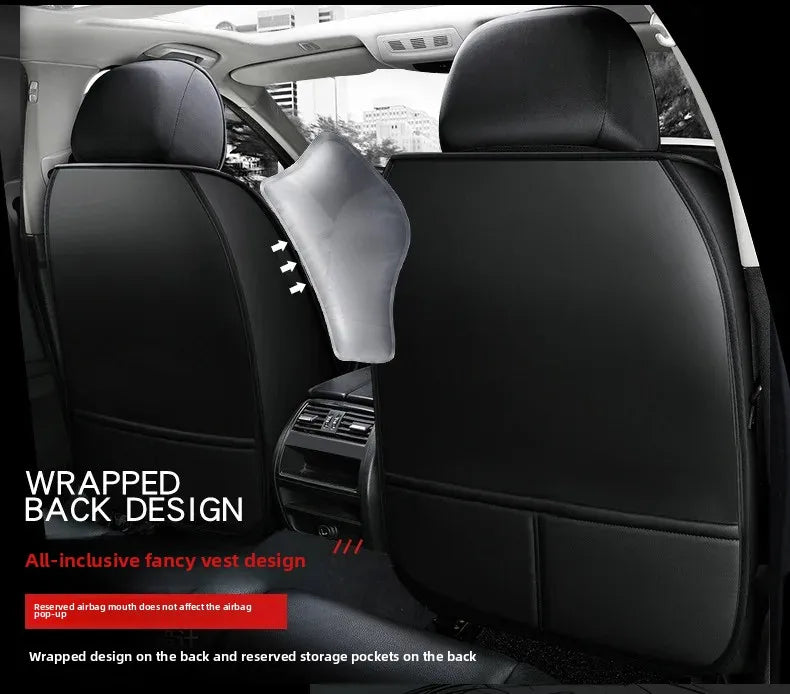 All Season Genuine Leather Full Coverage 5-Seater Car Seat Covers Summer Ready Universal Fit for Cars SUVs Trucks Premium Auto
