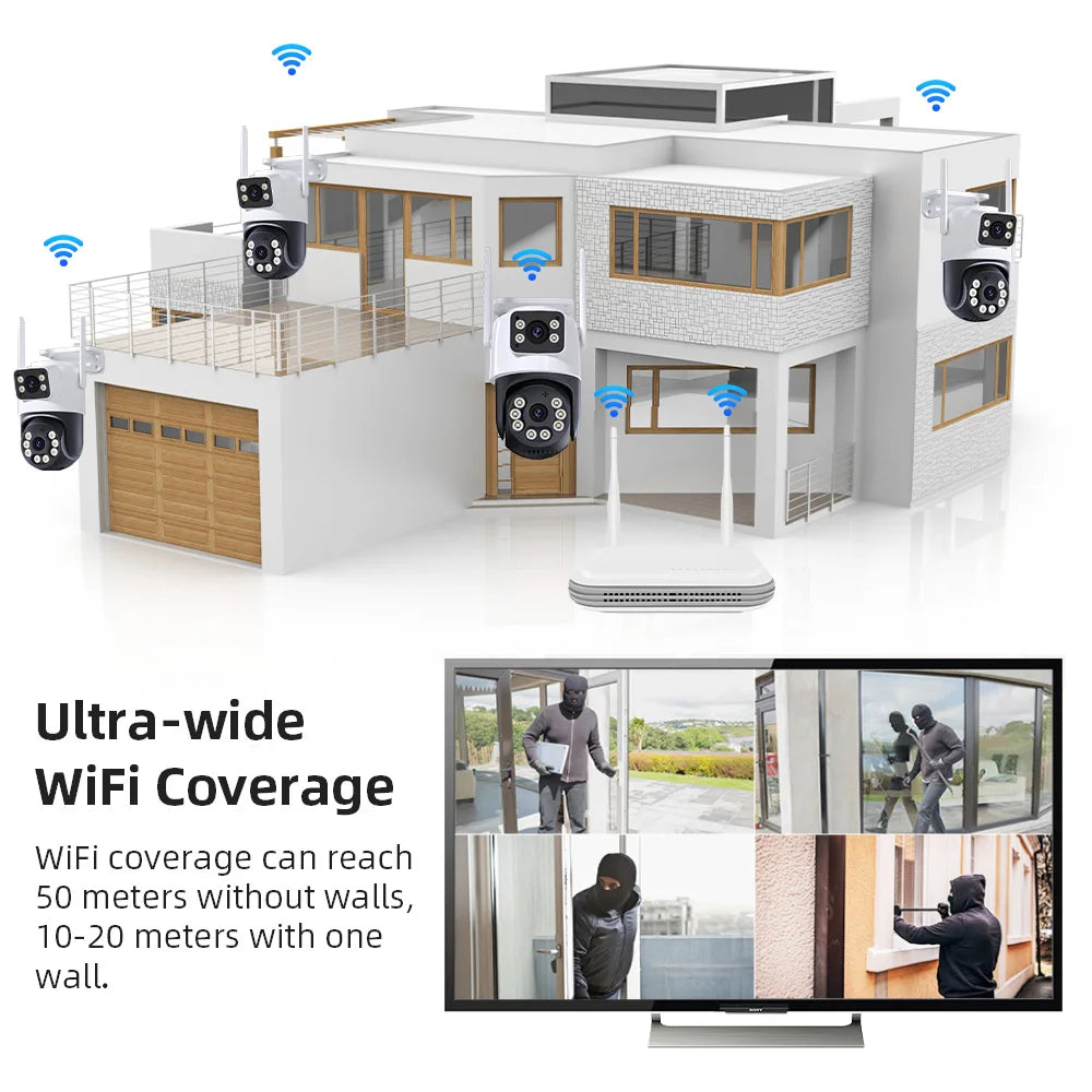 8CH NVR Kit CCTV System WiFi Camera NVR Kit Security Audio 4MP IP Cameras With WirelessNVR Video Surveillance Set ICsee