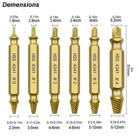 Damaged Screw Extractor Set HSS Drill Bit Stripped Broken