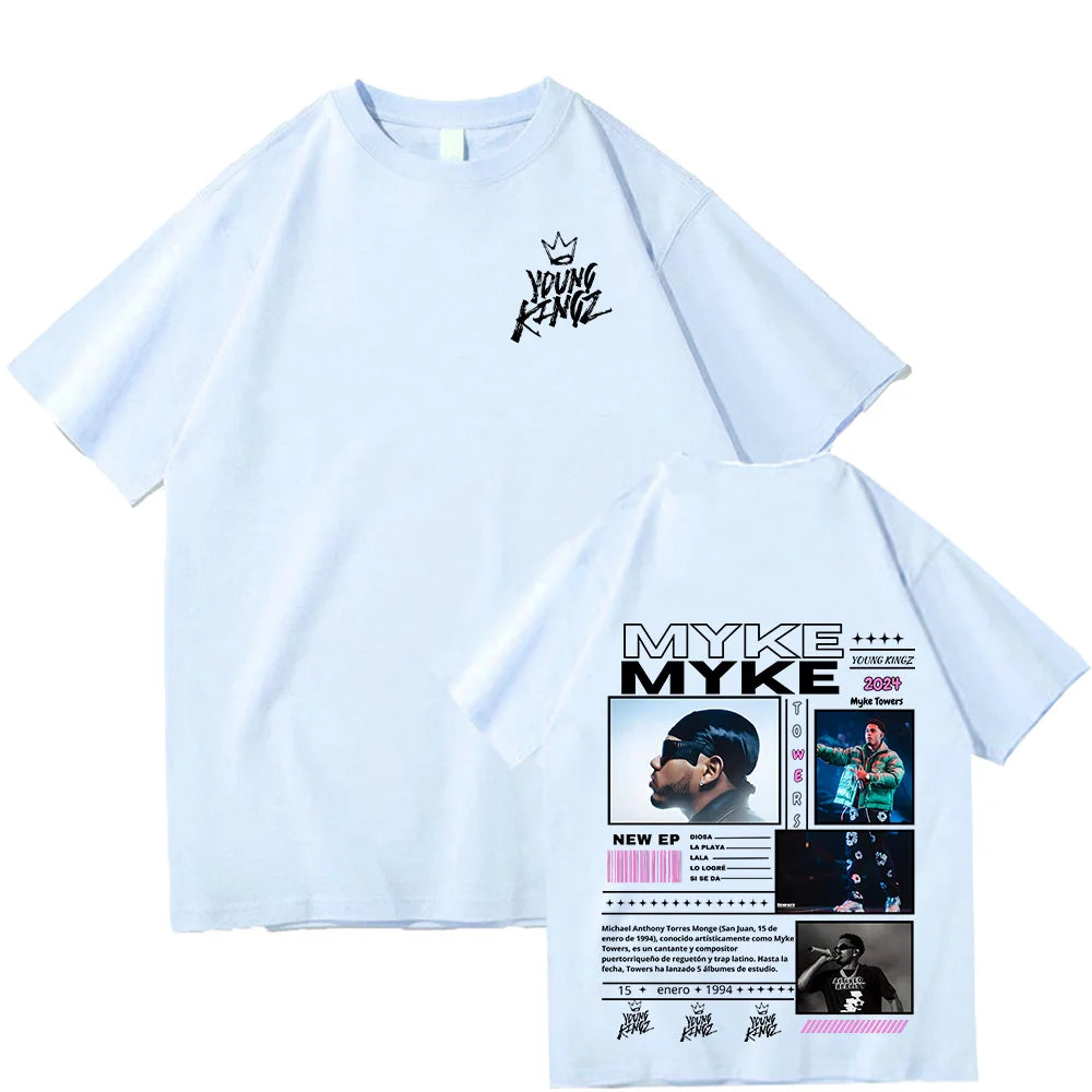 Rapper Myke Towers Graphic Print T-shirts Men Women