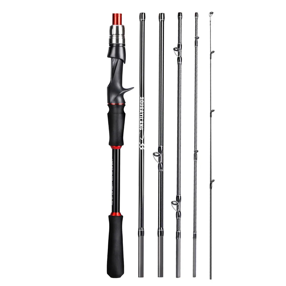 Sougayilang 5 Sections 2.1m Spinning Casting Fishing Rods