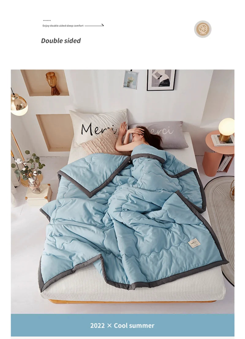 Washed Cotton Duvet Comforter, Soft Air Conditioning Quilt,