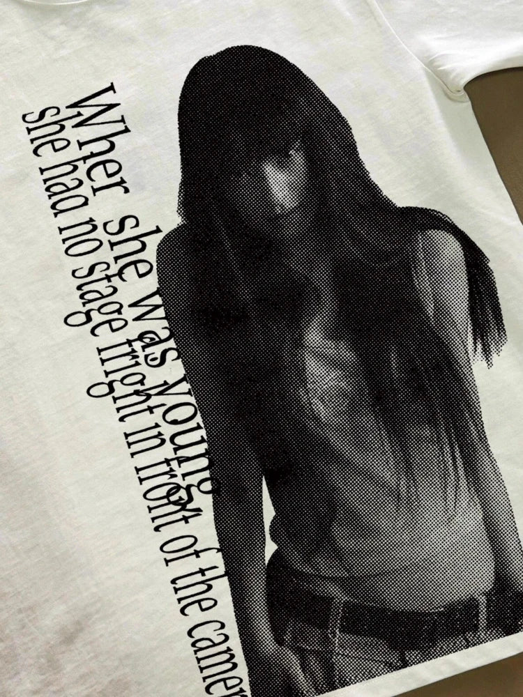 Men and Women T Shirts Short Sleeve Print O-neck Tees Y2k Tops Casual Fashion