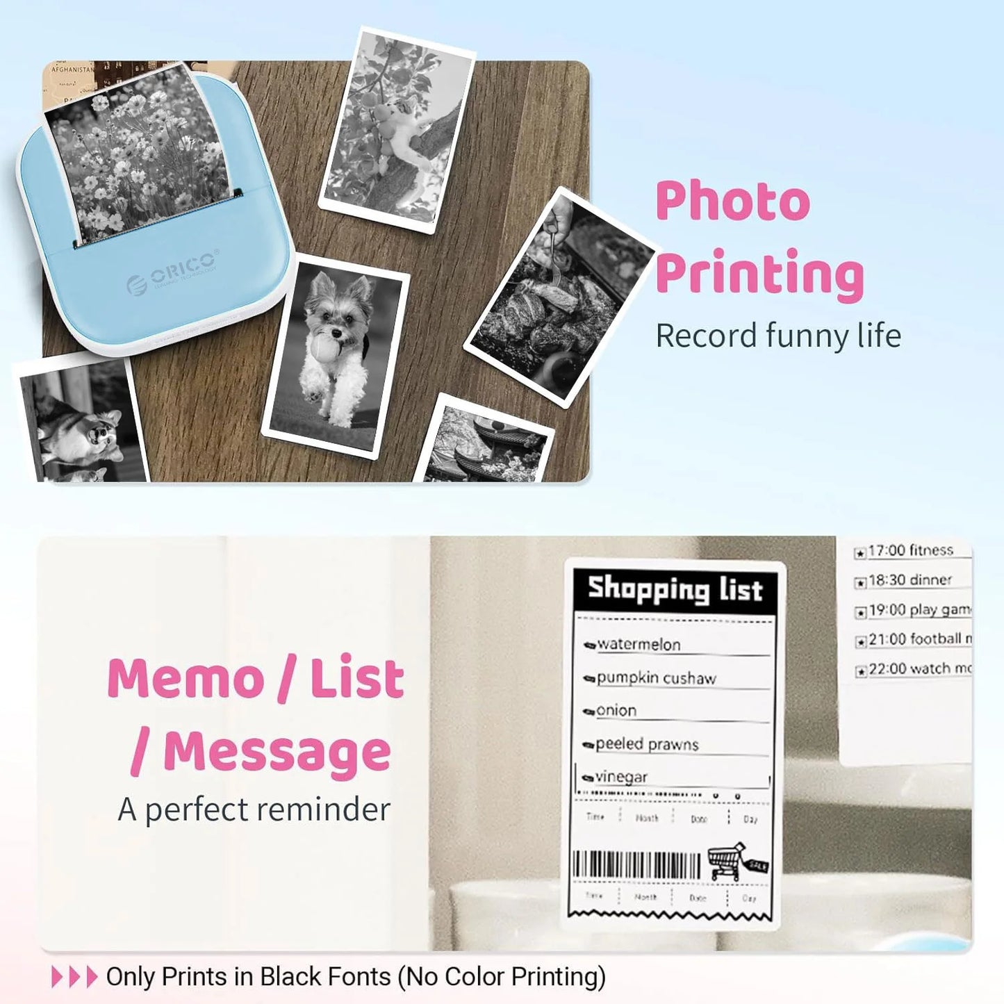 Mini Thermal Printer, DIY Printer, Ink-Free