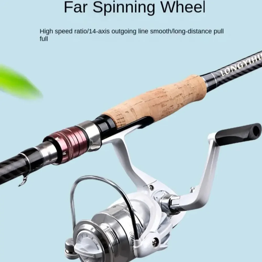 Children 1.8m-3.6m Fishing Rod Full Kits Telescopic Spincast Fishing Reel Fishing Pole High Carbon Fishing Rod Fishing