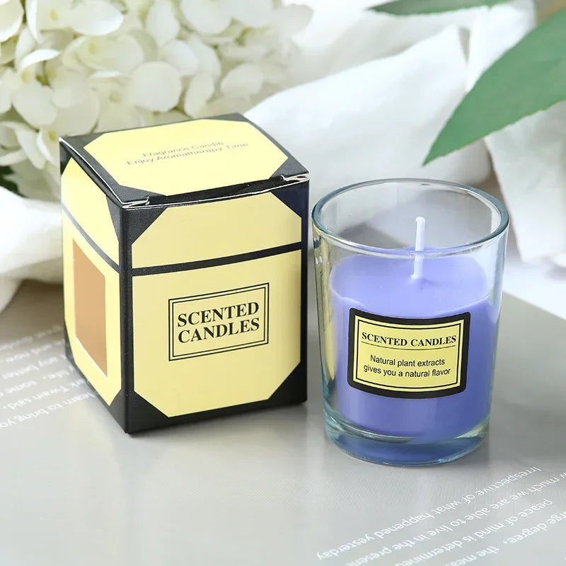 Plant wax scented candle gift box soybean candle glass