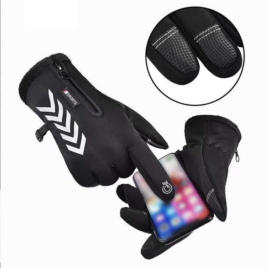 Cycling gloves for warmth, winter skiing, men's and women's cold and waterproof