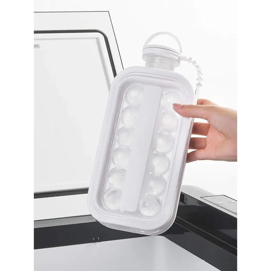Ice Cube Tray 2-in-1 Portable Puck Making Water Bottle