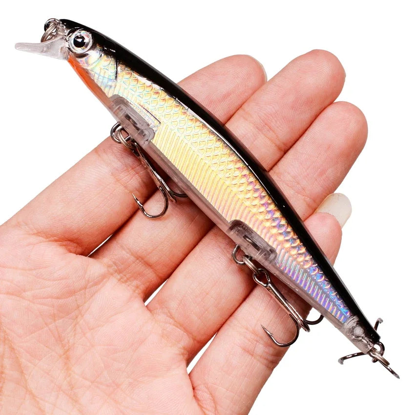 Fishing Lures 11cm 12.5g Sinking Minnow Wobblers Plastic Artificial Baits With 3 Hook For Bass Pike Carp Swimbait Fishing Tackle
