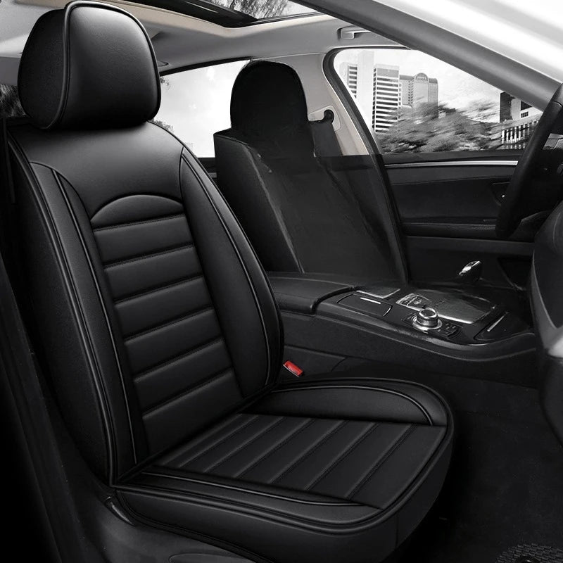 All Season Genuine Leather Full Coverage 5-Seater Car Seat Covers Summer Ready Universal Fit for Cars SUVs Trucks Premium Auto