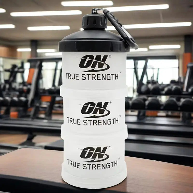 3 Tier Portable Protein Powder Box Fitness Supplement