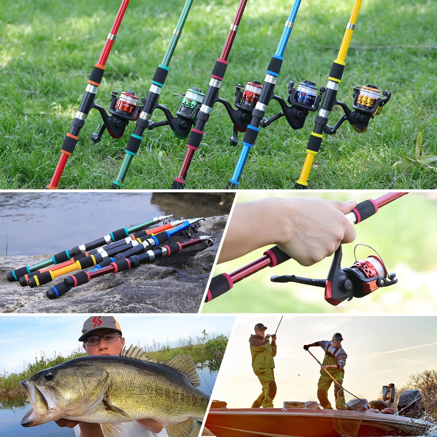 Sougayilang Spinning Fishing Rod and Reel Combo1.8M