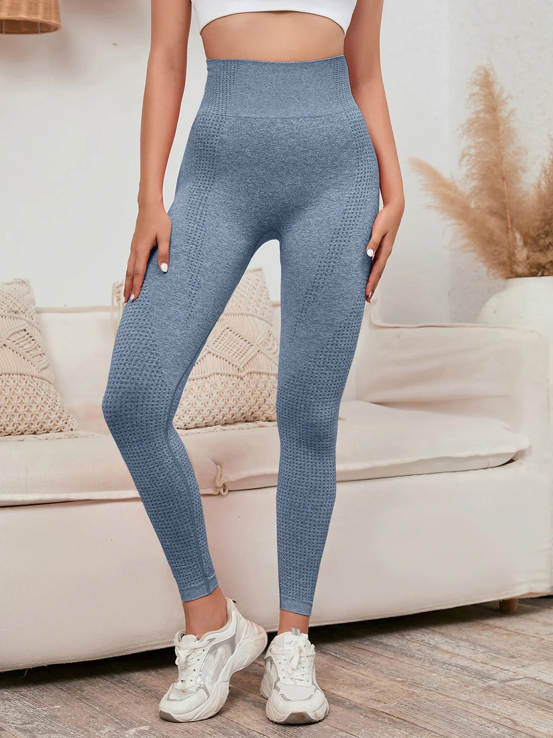 Legging met hoge taille, dames, glimlachlegging,