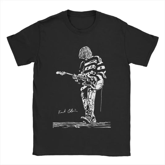 Kurt Cobain Guitar T Shirts Funny Casual Printed Cotton Short