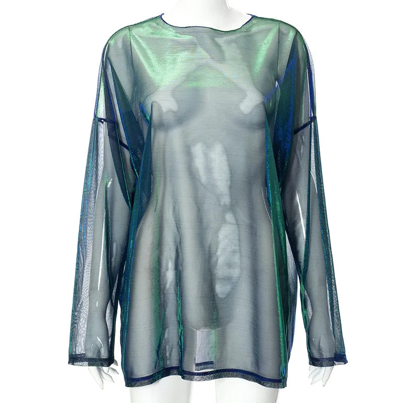 See Through T Shirts For Women Y2k Clothes Sexy Crop